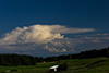 Die Wolke löst sich langsam auf