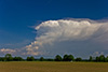 Die abziehenden Gewitter Richtung Alpenrand (Standort Fuchstal)