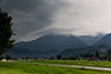 Bei Kochel am See. Die Superzelle entschied sich in die Alpen auszuscheren