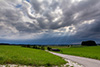 Blick von Thaining auf die Gewitter