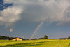 Als wir bei Weilheim vorbeifuhren, war nur noch ein Rest des Gewitters mit Regenbogenfragment übrig.
