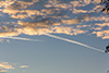 Interessanter Kondensstreifen beim Sonnenuntergang am 03.11.2012
