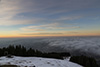 Der Nebel schiebt sich Richtung Sonnenuntergang.