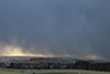 Das Gewitter verschluckt die Landschaft