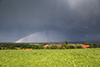 Östlich vom Hohenpeißenberg gabs nach dem Gewitter einen schönen Regenbogen