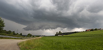 Gewitteraufzug mit Wallcloud bei Ottobeuren: